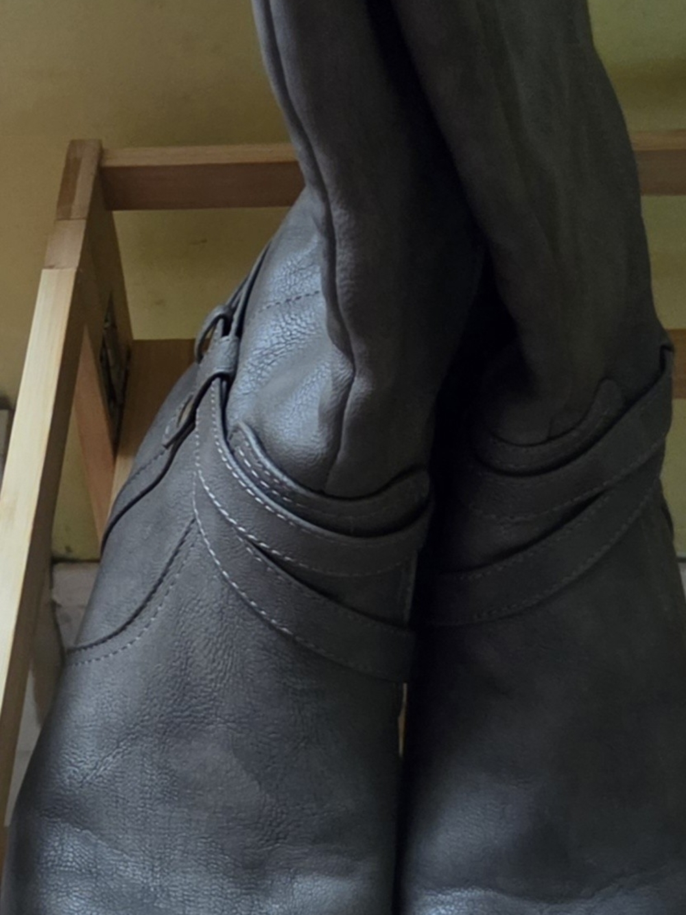 Tall Gray Riding Boots - Picture 6 of 7